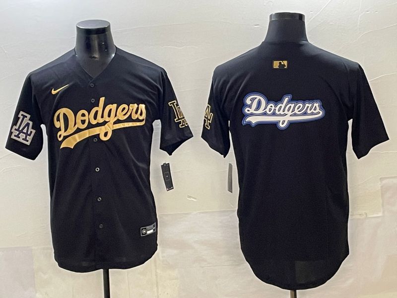 Men Los Angeles Dodgers Blank Black Gold Nike MLB Jersey style 0022->los angeles dodgers->MLB Jersey
